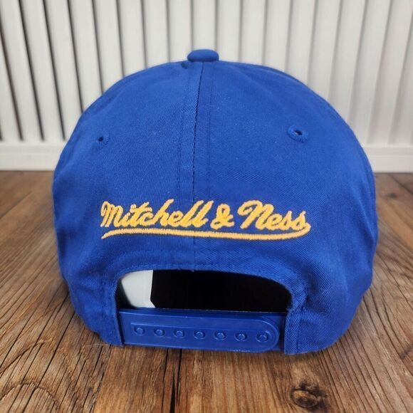 Mitchell Ness Golden State Warriors Snapback Hat Cap Blue White Retro NBA Sports - Picture 5 of 10
